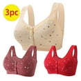 thumbnail image 1 of Dqueduo Front Closure Bra for Women, 3 Pack Plus Size Push Up Extra-Elastic Lace Bra Breathable Lightly Lined Sports Bras with Wide Shoulder Strap 38/85C-50/115C, Gifts for Women on Clearance!, 1 of 8