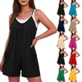 thumbnail image 1 of Jumpsuits for Women Fashion Bib Pants Overalls Baggy Rompers Shorts with Adjustable Shoulder Straps Women Casual Wide Leg Suspender Jumpsuits with Pockets, 1 of 9