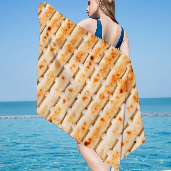 Dqueduo Large Beach Towel Striped Beach Towels for Adults 100% Cotton Lightweight Quick Dry Beach Towel for Travel on Clearance