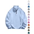 thumbnail image 1 of Dqueduo Men's Fashion Sweatshirt, Solid Long Sleeve Turndown Collar Casual Zipper Top Sweatshirt, Regular Length Men's Sweatshirt, 1 of 6