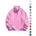thumbnail image 1 of Dqueduo Men's Fashion Sweatshirt, Solid Long Sleeve Turndown Collar Casual Zipper Top Sweatshirt, Regular Length Men's Sweatshirt, 1 of 6
