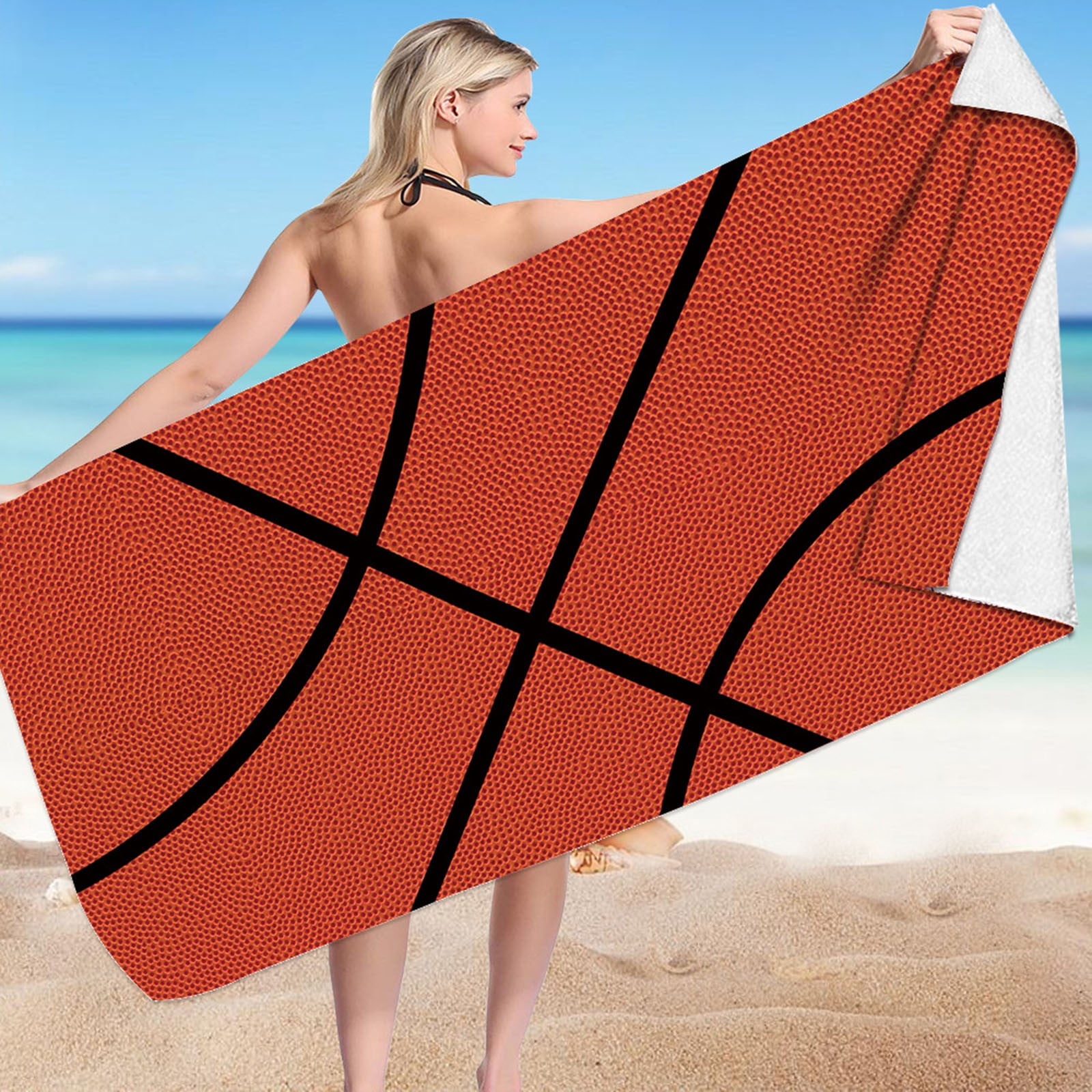 Fesfesfes Microfiber Beach Towel Super Lightweight Colorful Bath Towel Sandproof Beach Blanket Multi-Purpose Towel for Travel Swimming Pool 30x60 inch
