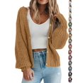 thumbnail image 1 of Dqueduo Women's Casual Sweaters, Solid Long Sleeve Button , Loose Fit Knit Sweaters for Winter, 1 of 6