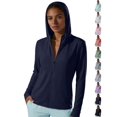 thumbnail image 1 of Dqueduo Women's Nylon Hooded Sun Protection Jacket, Lightweight Breathable UPF 50+ Hoodie with Thumb Holes, Loose Fit Casual Outdoor Coat for Summer, 1 of 8