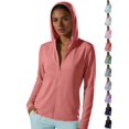 thumbnail image 1 of Dqueduo Women's Nylon Hooded Sun Protection Jacket, Lightweight Breathable UPF 50+ Hoodie with Thumb Holes, Loose Fit Casual Outdoor Coat for Summer, 1 of 8