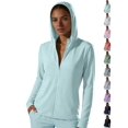thumbnail image 1 of Dqueduo Women's Sun Protection Hoodie, Lightweight Nylon UPF 50+ Hooded Jacket with Thumb Holes, Breathable 4-Way Stretch Outdoor Shirt, 1 of 8