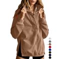 thumbnail image 1 of Dqueduo Womens Oversized Sweatshirts with Snap Button Henley Collar Soft Fleece Pullover Tops Fall Winter Clothes 2026 Cute Fashion Outfits, 1 of 7