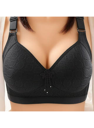 Dqueduo Wirefree Bras for Women ,Plus Size Adjustable Shoulder Straps Lace  Bra Wirefreee Extra-Elastic Bra Active Yoga Sports Bras 34B/C/D-44B/C/D