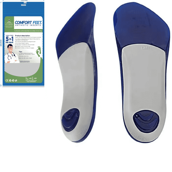 Dr A-Z Gel Inserts, Insole, Insoles Custom Feet Orthotic Fit Foot Mapping Insert Arch Feet Relief CF 430, Plantar Fasciitis Relief Cushion Gel Layers L-LX