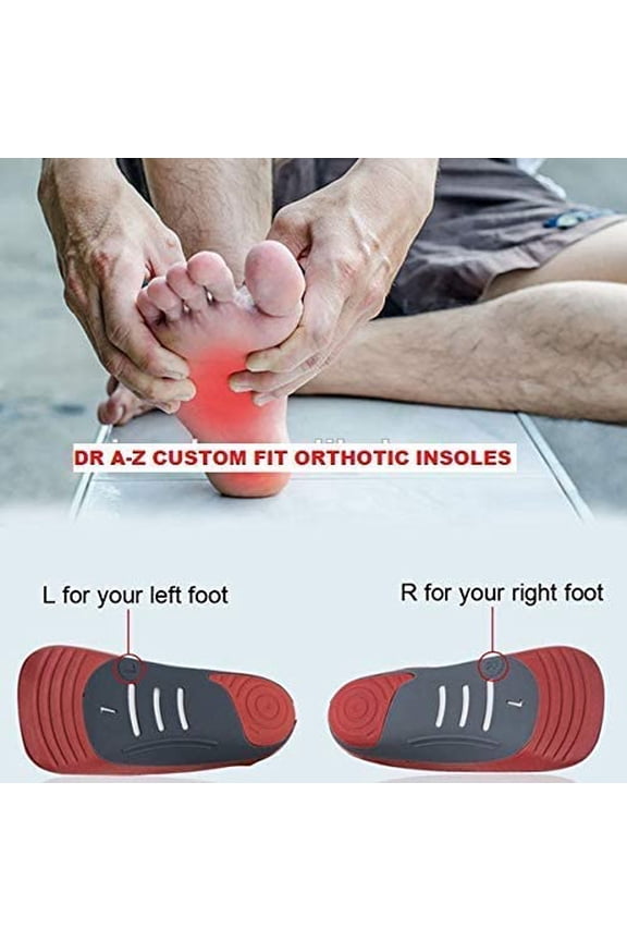 Dr A-Z Plantar Fasciitis Insoles Arch Support Orthotic Inserts, Extra Support Insoles for Running , Standing All-Day Comfort, Work Boot Insoles for Women Men, Flat Feet Heel Pain Relief Orthotics- 9
