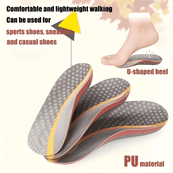 Dr A-Z Shoe Inserts Orthotic Insoles, Height Inserts For Men, Women 3/4 Arch Support, for Women, Men, Plantar Fasciitis, Heel Pain 6-7 Inches