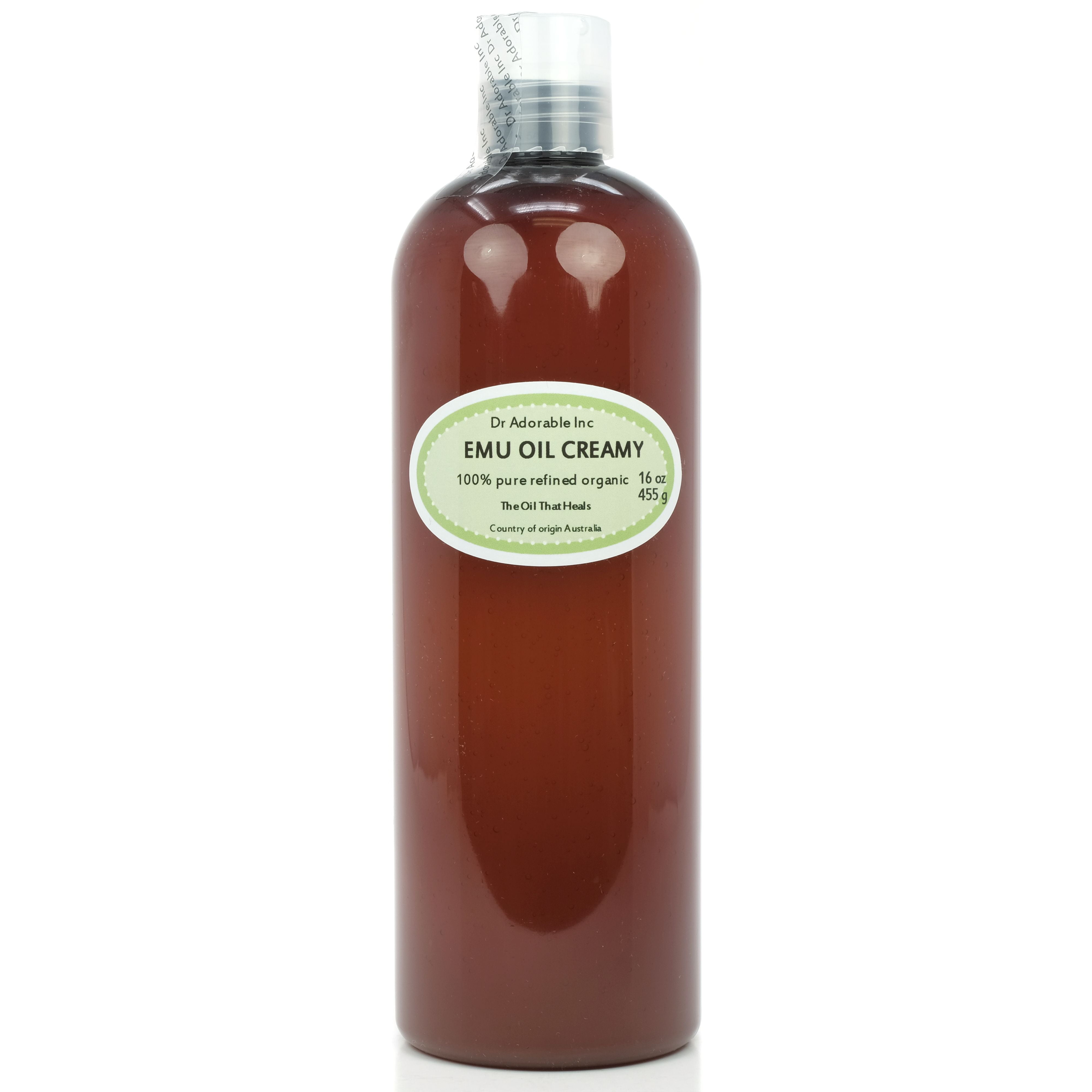 Dr Adorable - 16 oz - Australian Creamy Emu Oil - Triple Refined 100% Pure Organic Moisturizing Oil For Face Skin Hair