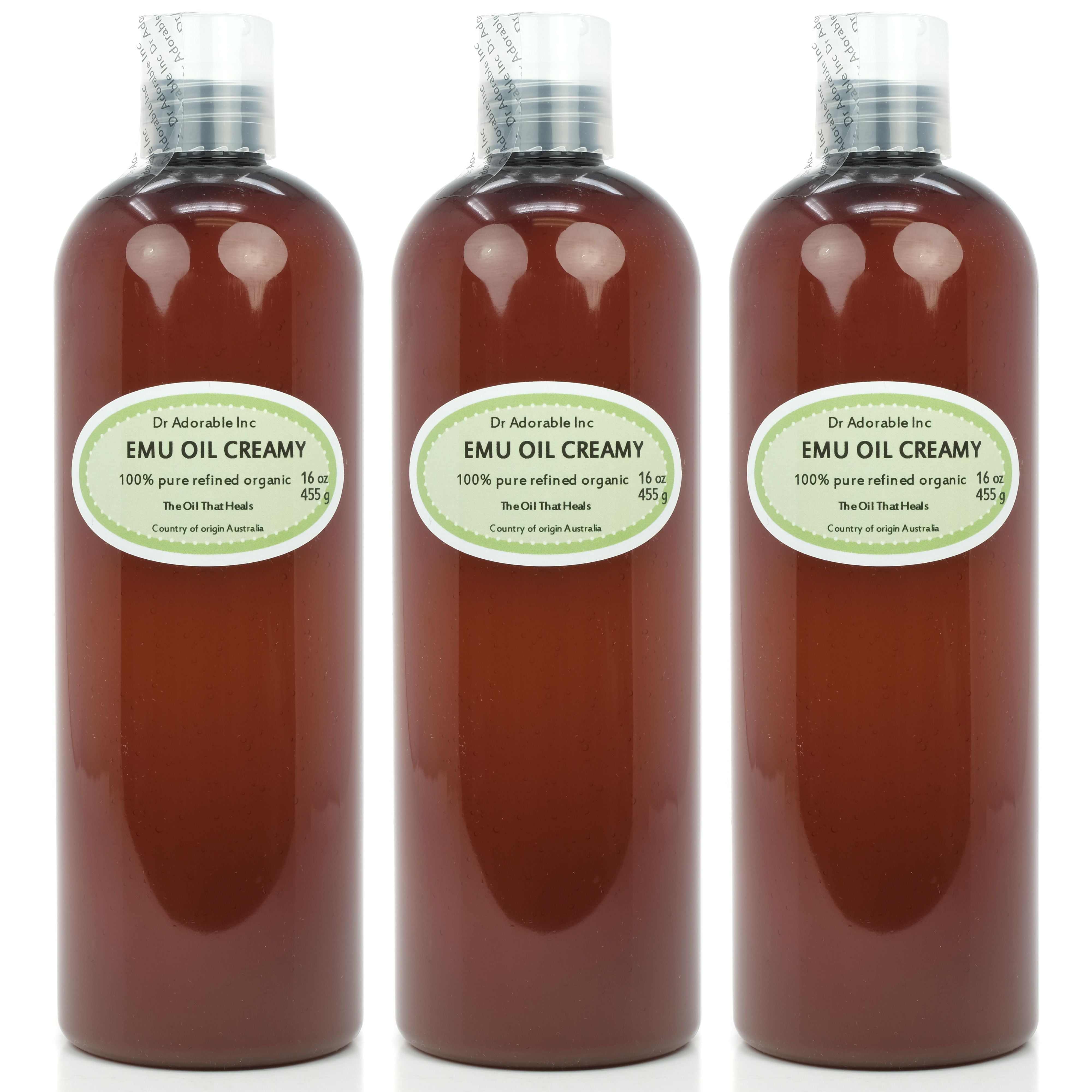 Dr. Adorable - 100% Pure Australian CREAMY EMU Oil Triple Refined Organic Moisturizing Oil For Face Skin Hair - 48 Oz