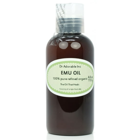 Dr Adorable - 4 oz - Australian Emu Oil - Triple Refined 100% Pure Organic Moisturizing Oil For Face Skin Hair
