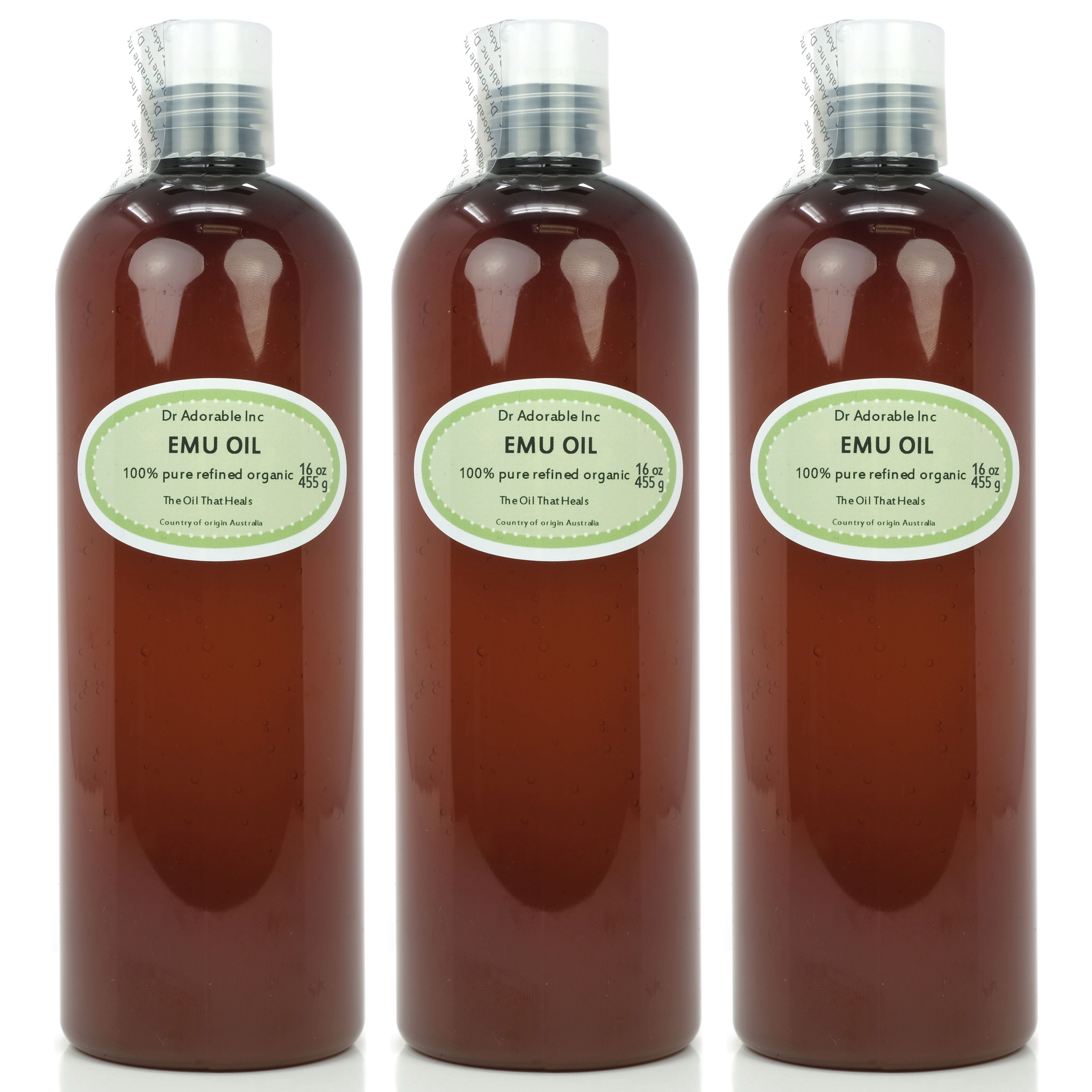 Dr. Adorable - 100% Pure Australian Emu Oil Triple Refined Organic Moisturizing Oil For Face Skin Hair - 48 Oz