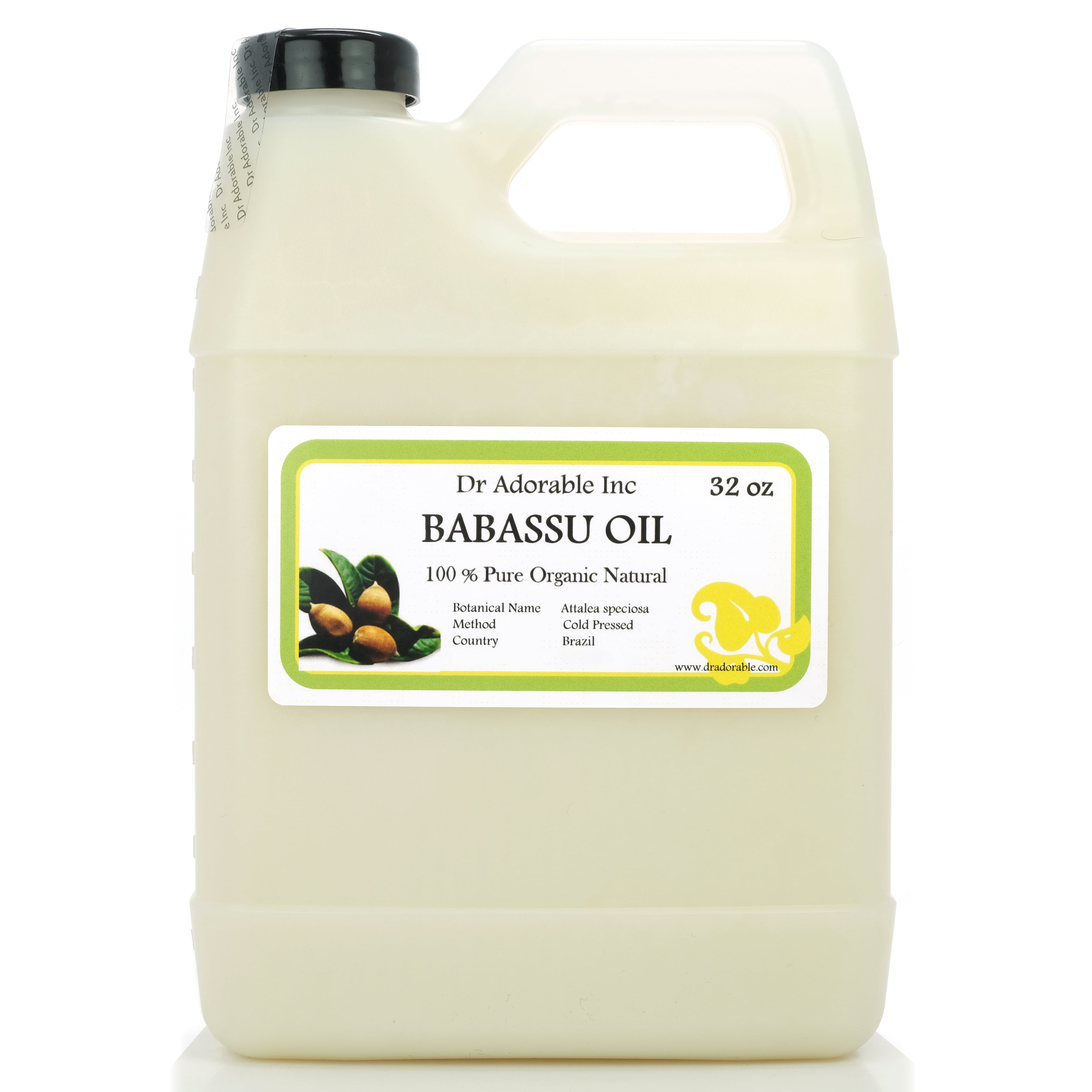 Dr. Adorable - 100% Pure Babassu Oil - Organic Cold Pressed Moisturizing Oil For Face Skin Hair - 32 oz