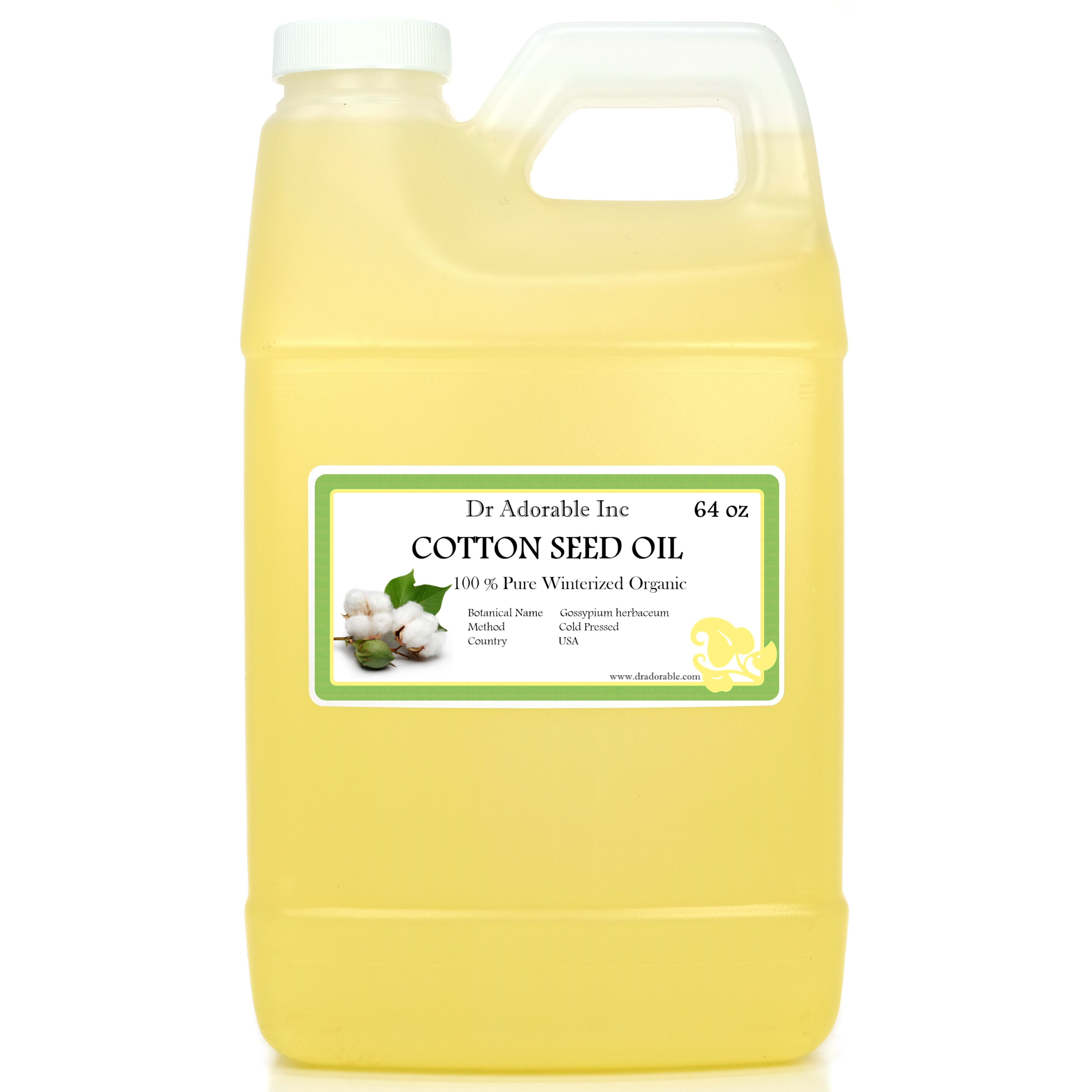 Dr Adorable - 64 oz - Cottonseed Oil - 100% Pure Organic Winterized Soap Moisturizing Oil For Face Skin Hair