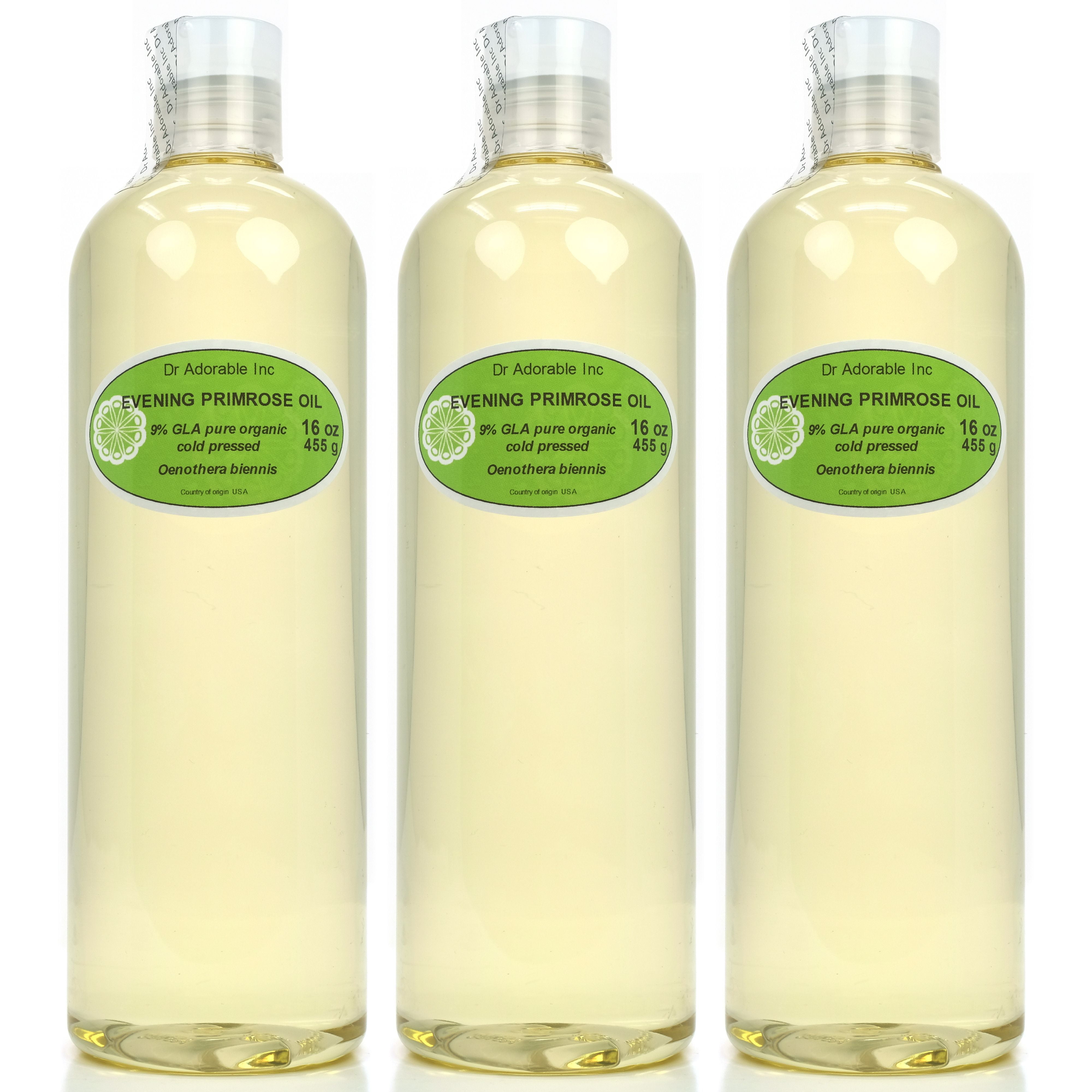 Dr. Adorable - 100% Pure Evening Primrose Oil 9% GLA Organic Cold Pressed Moisturizing Oil For Face Skin Hair Anti Aging - 48 Oz