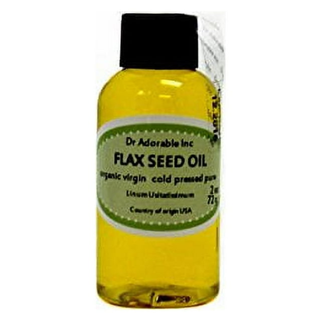 Dr. Adorable 100 Pure Flax Seed Oil Organic Cold Pressed Unrefined Natural Hair Skin 2 oz