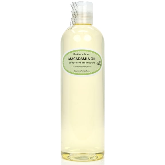 Dr. Adorable - 100% Pure Macadamia Oil - Organic Cold Pressed Moisturizing Oil For Face Skin Hair Anti Aging - 12 oz