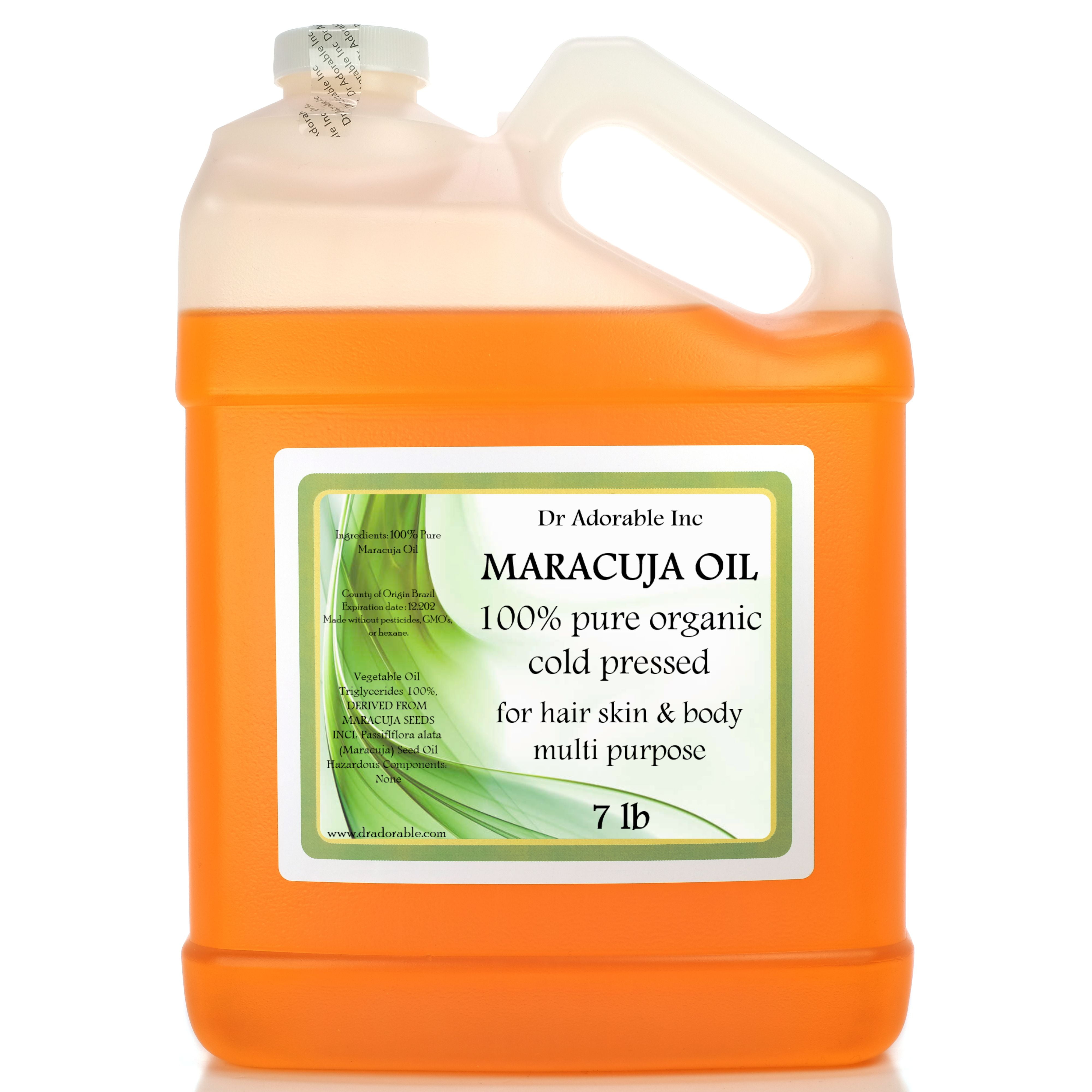 Dr Adorable - 7 lb - Maracuja Seed Oil - 100% Pure Organic Passionfruit Cold Pressed Moisturizing Oil For Face Skin Hair Anti Aging