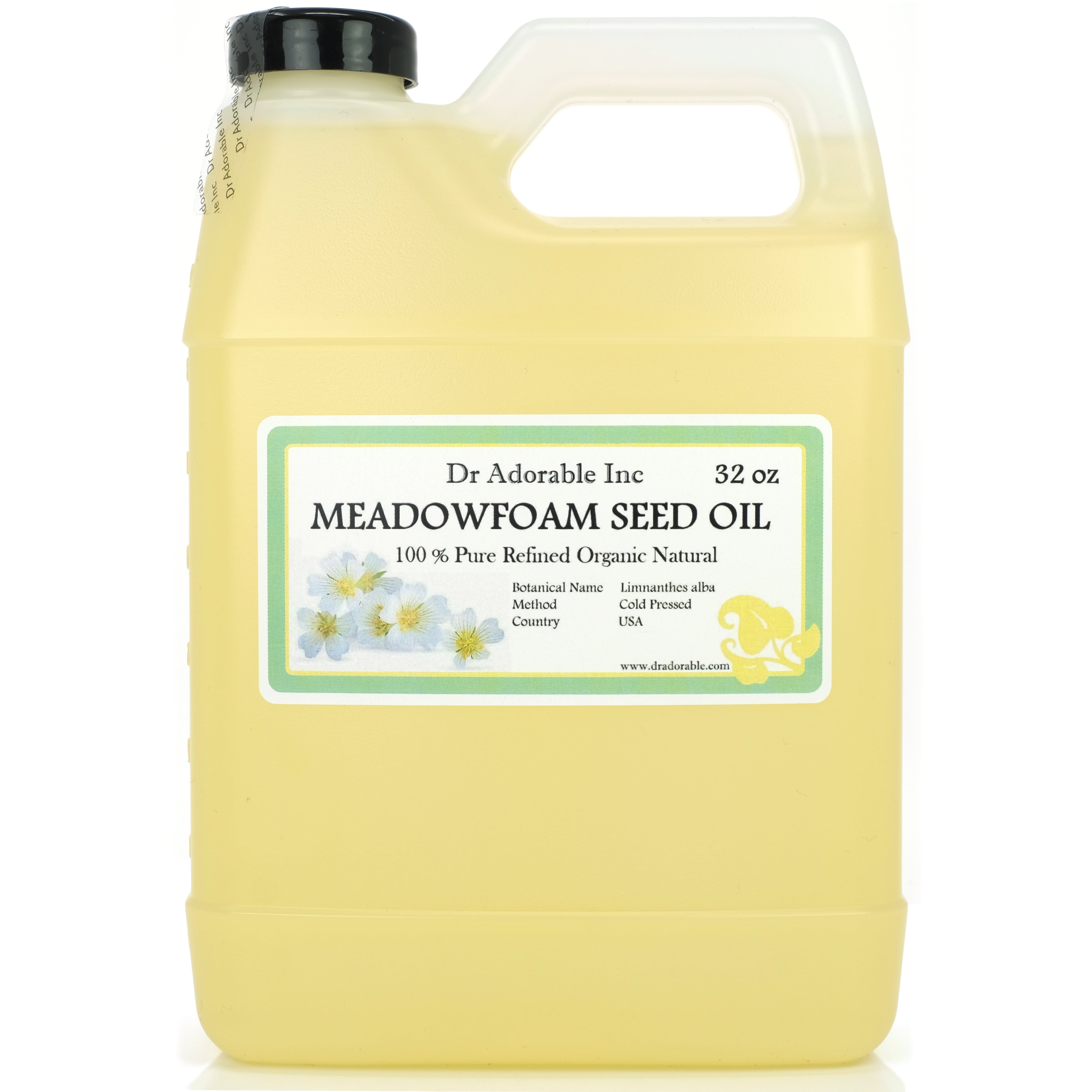 Dr. Adorable - 100% Pure Meadowfoam Oil - Organic Cold Pressed Moisturizing Oil For Face Skin Hair Anti Aging - 32 oz