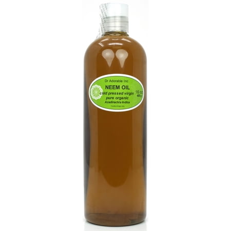 Dr Adorable - 16 oz - Neem Oil - 100% Pure Organic Unrefined Cold Pressed Natural