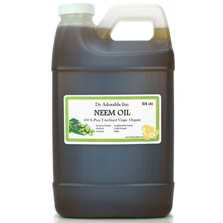 Dr. Adorable, 100% Pure Organic Neem Oil, Cold Pressed, 64oz