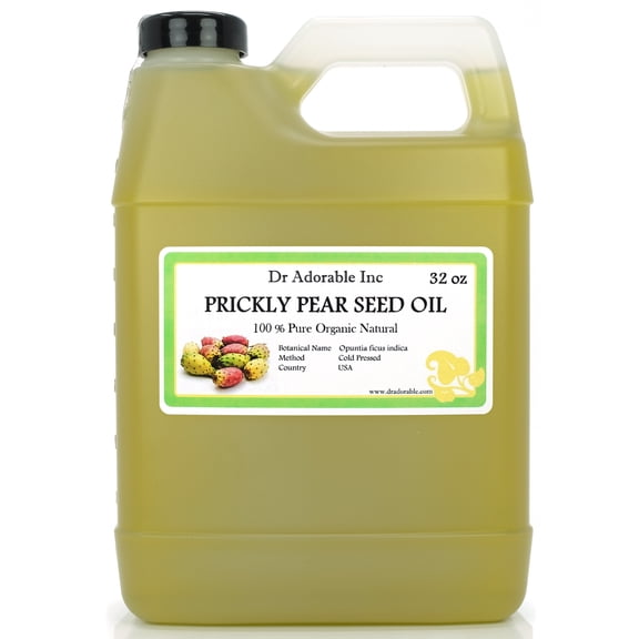 Dr Adorable - 32 oz - Prickly Pear Seed Oil - 100% Pure Organic Cold Pressed Natural Hair Skin Care Anti Aging