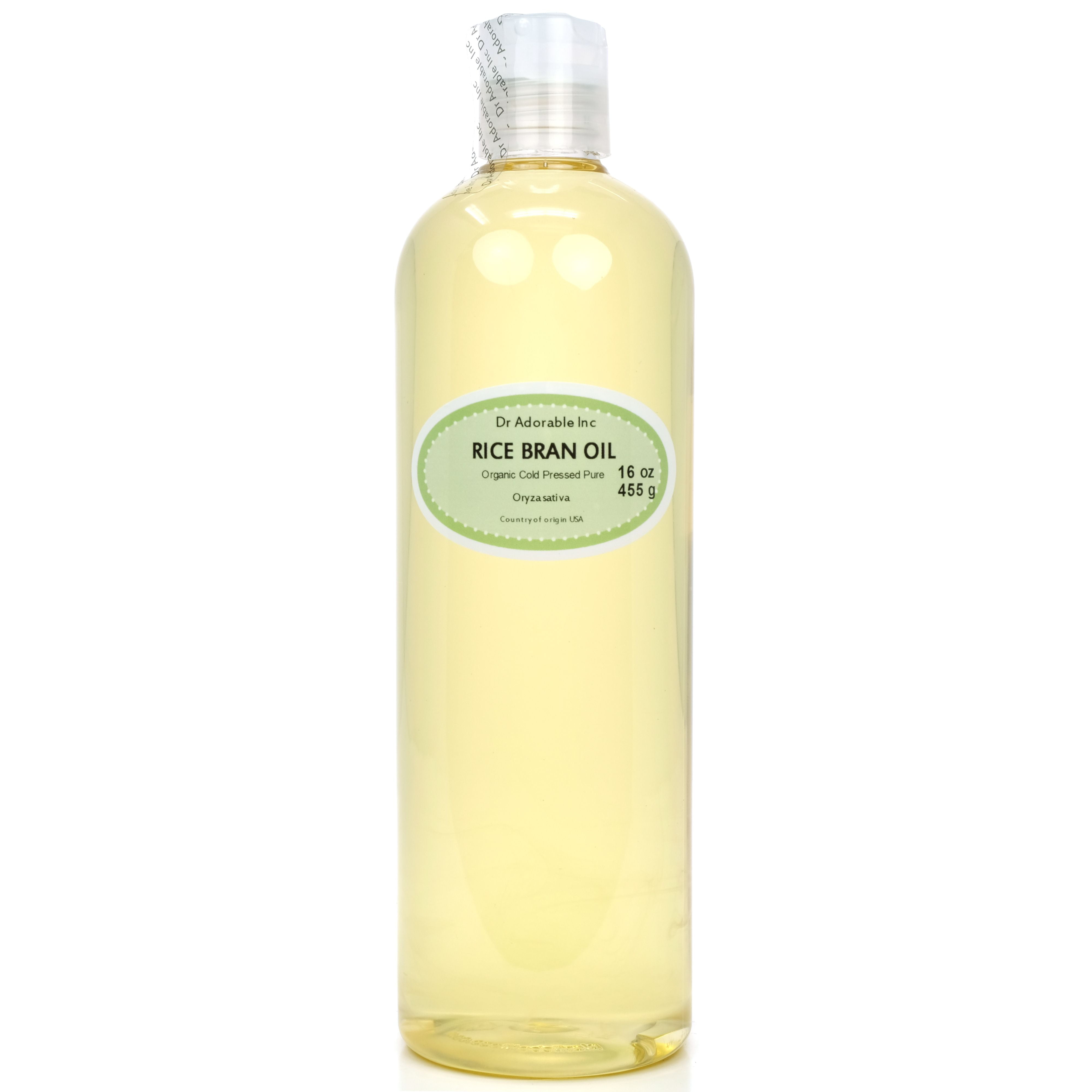 Dr. Adorable - 100% Pure Rice Bran Oil Organic Cold Pressed Moisturizing Oil For Face Skin Hair - 16 oz