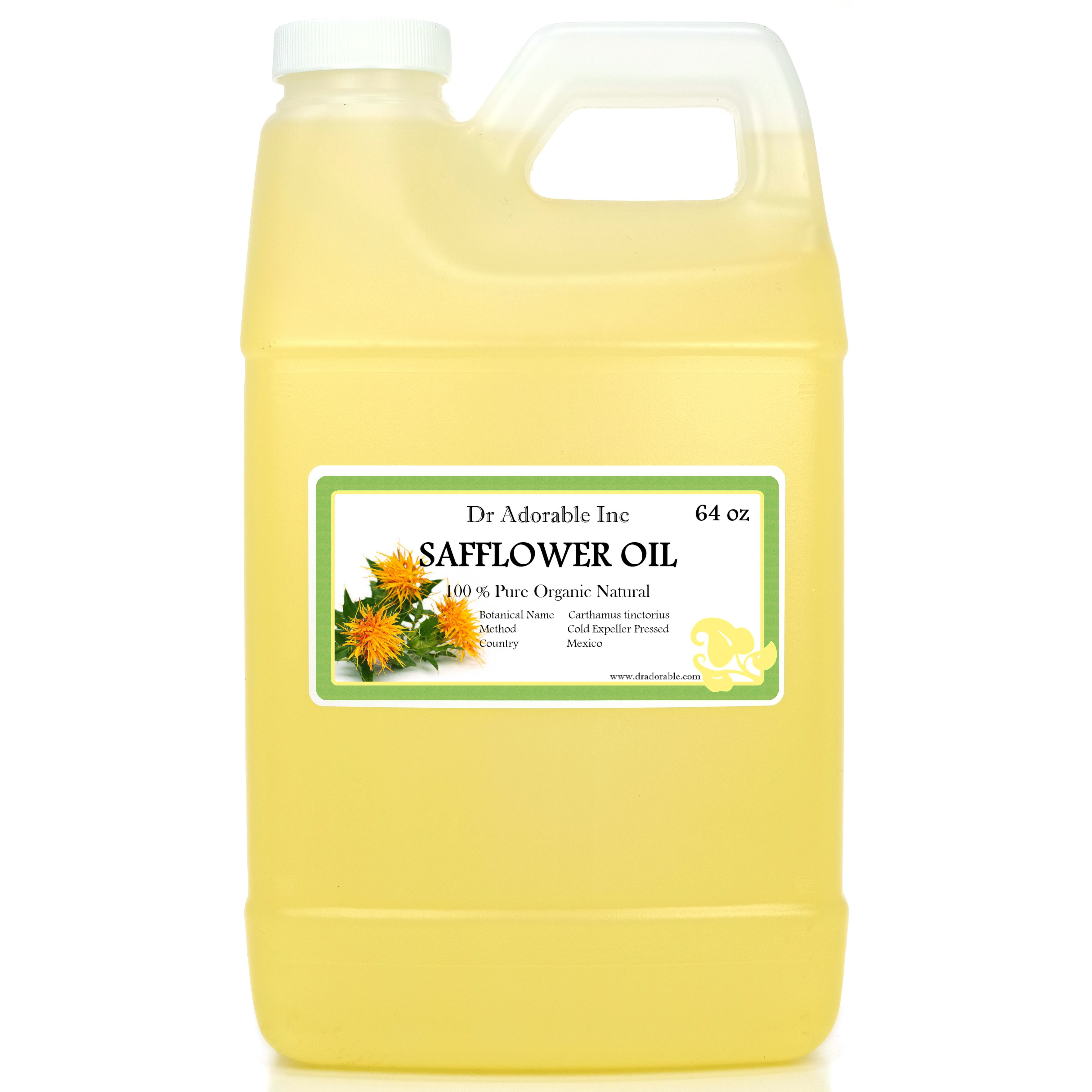 Dr. Adorable - 100% Pure Safflower Seed Oil High Oleic Organic Cold Pressed Moisturizing Oil For Face Skin Hair - 64 oz