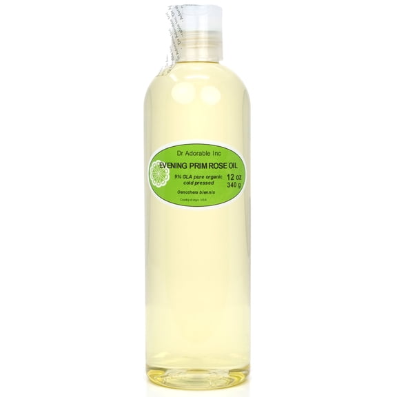 Dr Adorable - 12 oz - Evening Primrose Oil - 9% GLA Organic 100% Pure Cold Pressed Moisturizing Oil For Face Skin Hair Anti Aging