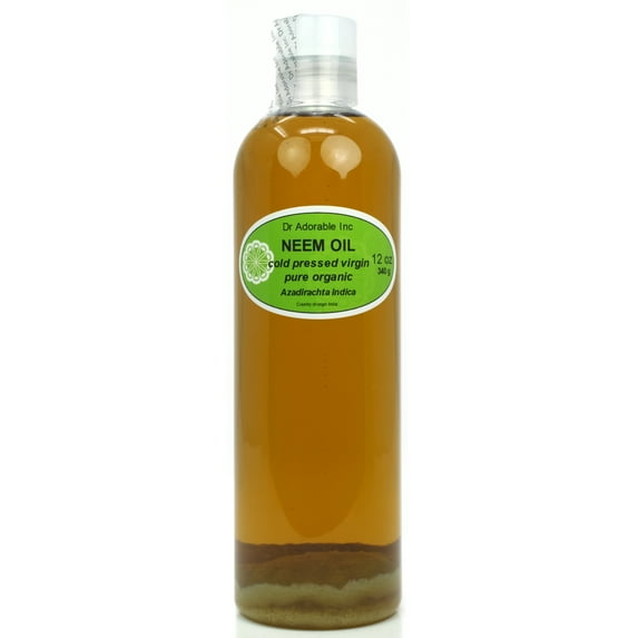 Dr Adorable - 12 oz - Neem Oil - 100% Pure Organic Unrefined Cold Pressed Natural
