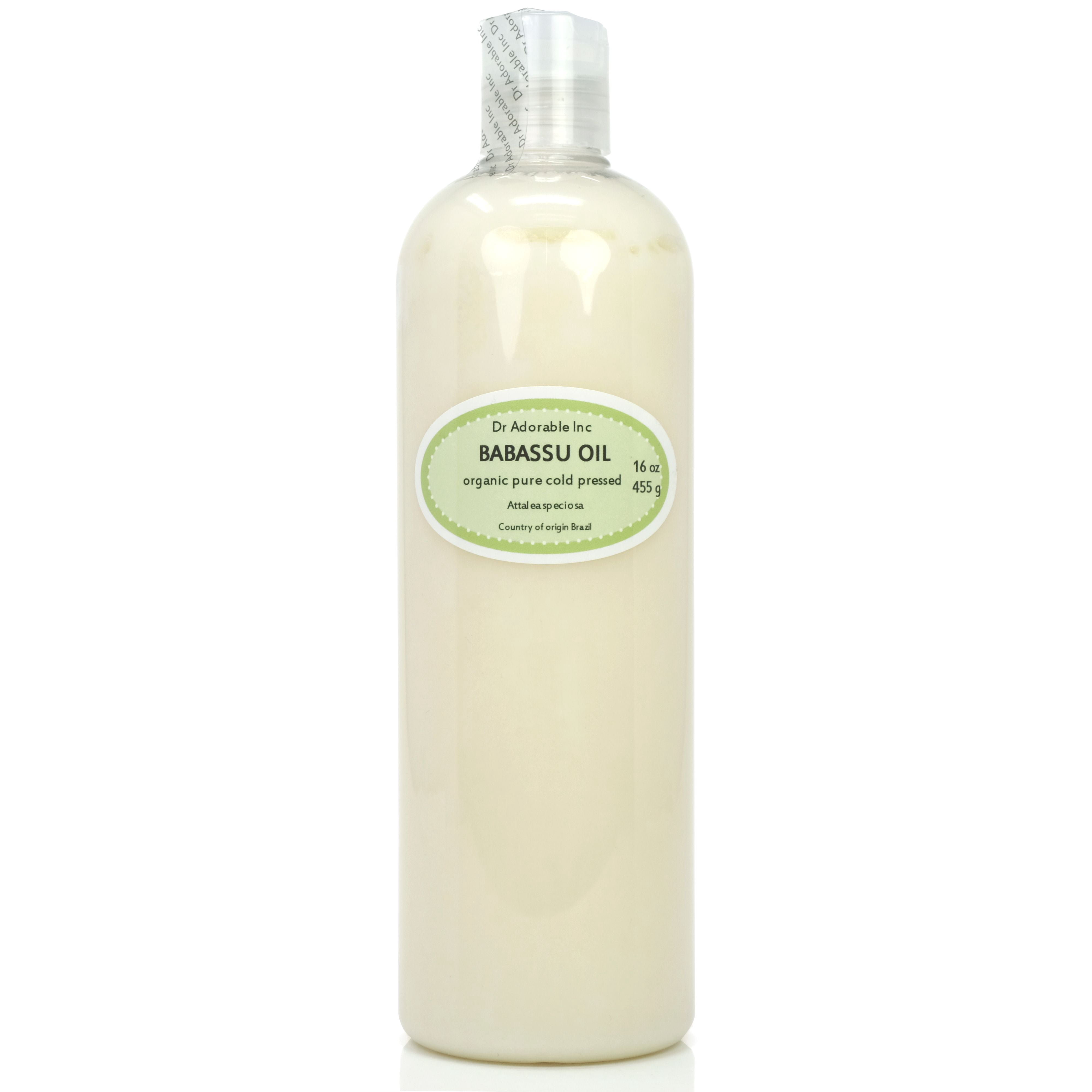 Dr Adorable - 16 oz - Babassu Oil - 100% Pure Organic Cold Pressed Moisturizing Oil For Face Skin Hair