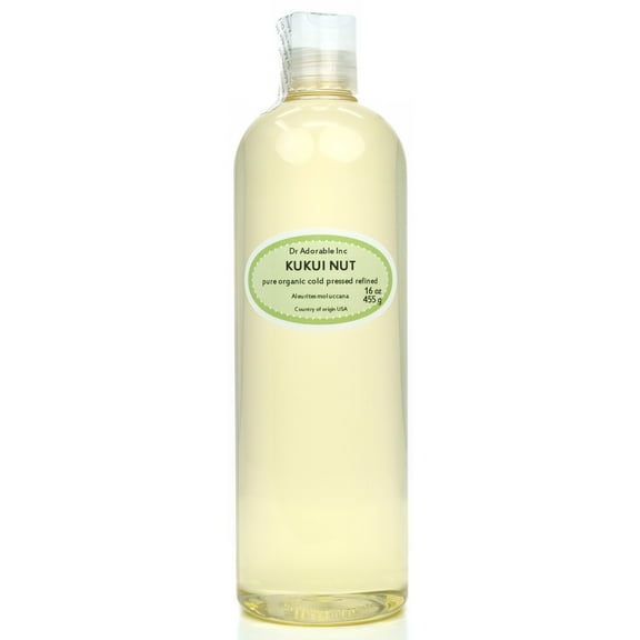 Dr Adorable - 16 oz - Kukui Nut Oil - 100% Pure Organic Cold Pressed Natural Hair Skin