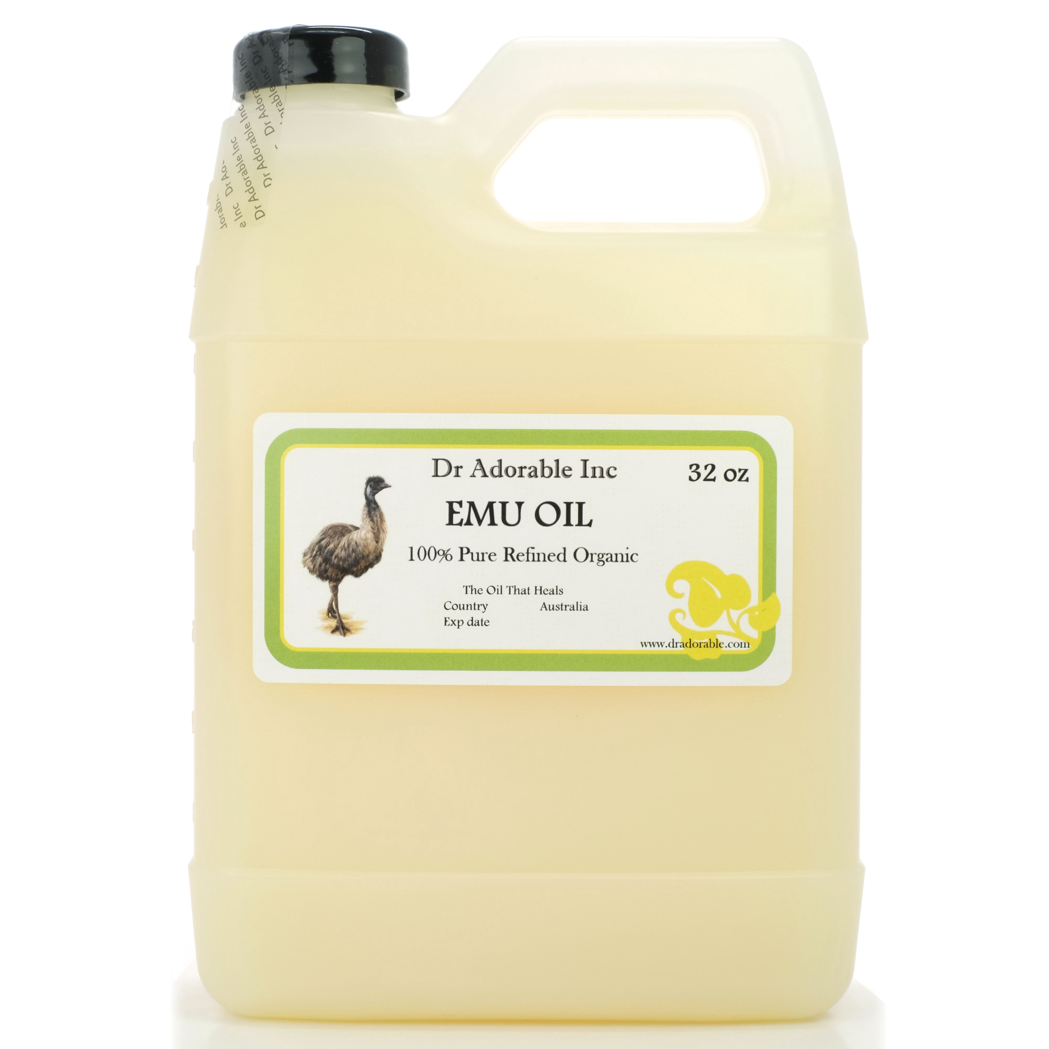 Dr Adorable - 32 oz - Australian Emu Oil - Triple Refined 100% Pure Organic Moisturizing Oil For Face Skin Hair
