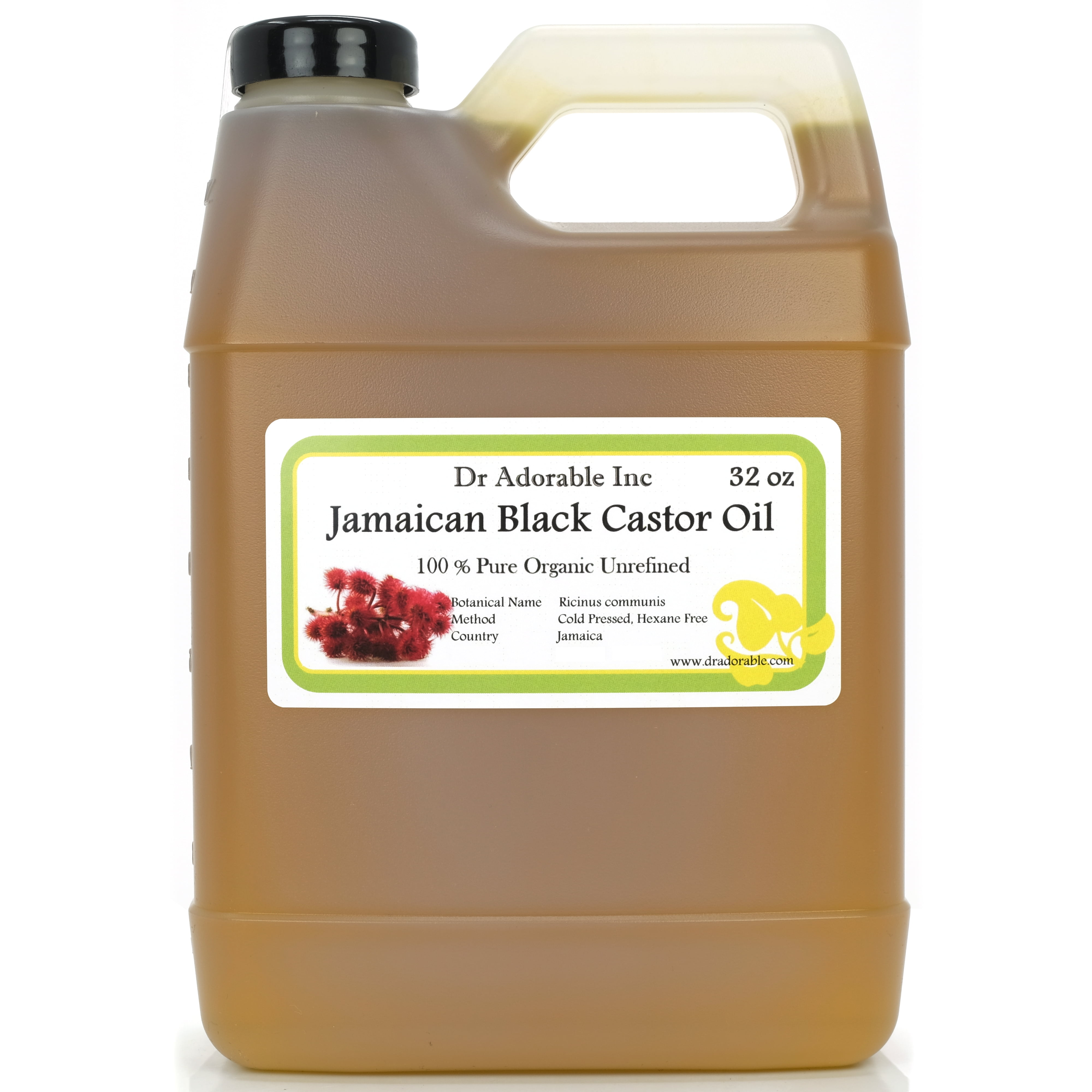 Dr Adorable - 32 oz - Jamaican Black Castor Oil - 100% Pure Organic Cold Pressed Natural Skin and Strengthen Grow & Restore Hair Care