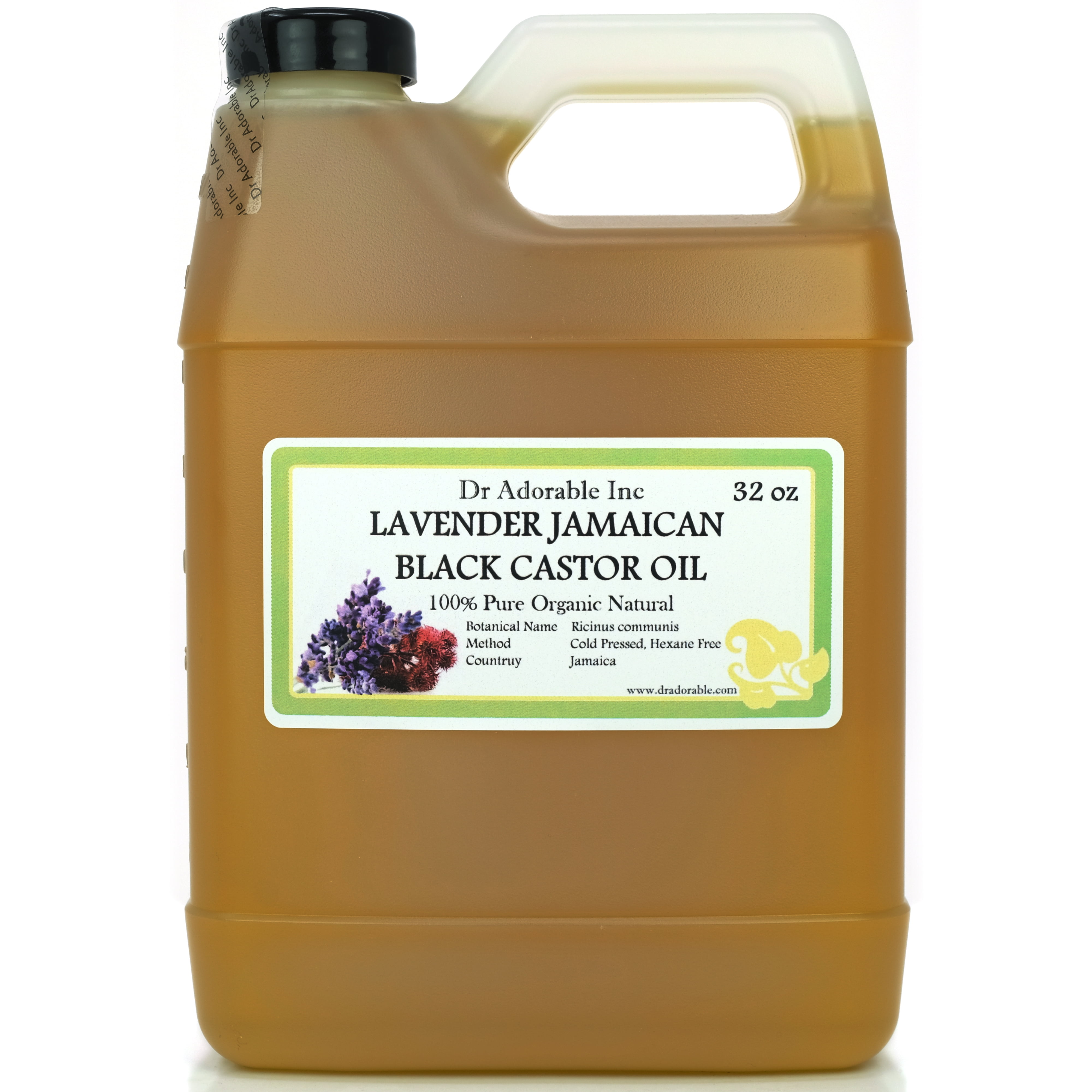 Dr Adorable - 32 oz - Lavender Jamaican Black Castor Oil - 100% Pure Organic Cold Pressed Natural