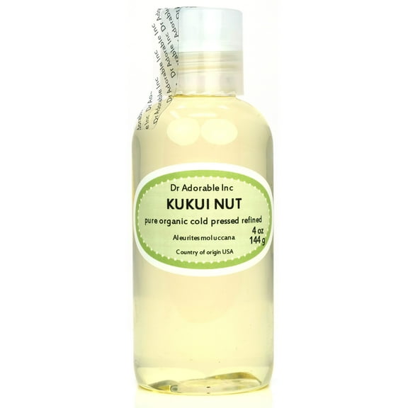 Dr Adorable - 4 oz - Kukui Nut Oil - 100% Pure Organic Cold Pressed Natural Hair Skin