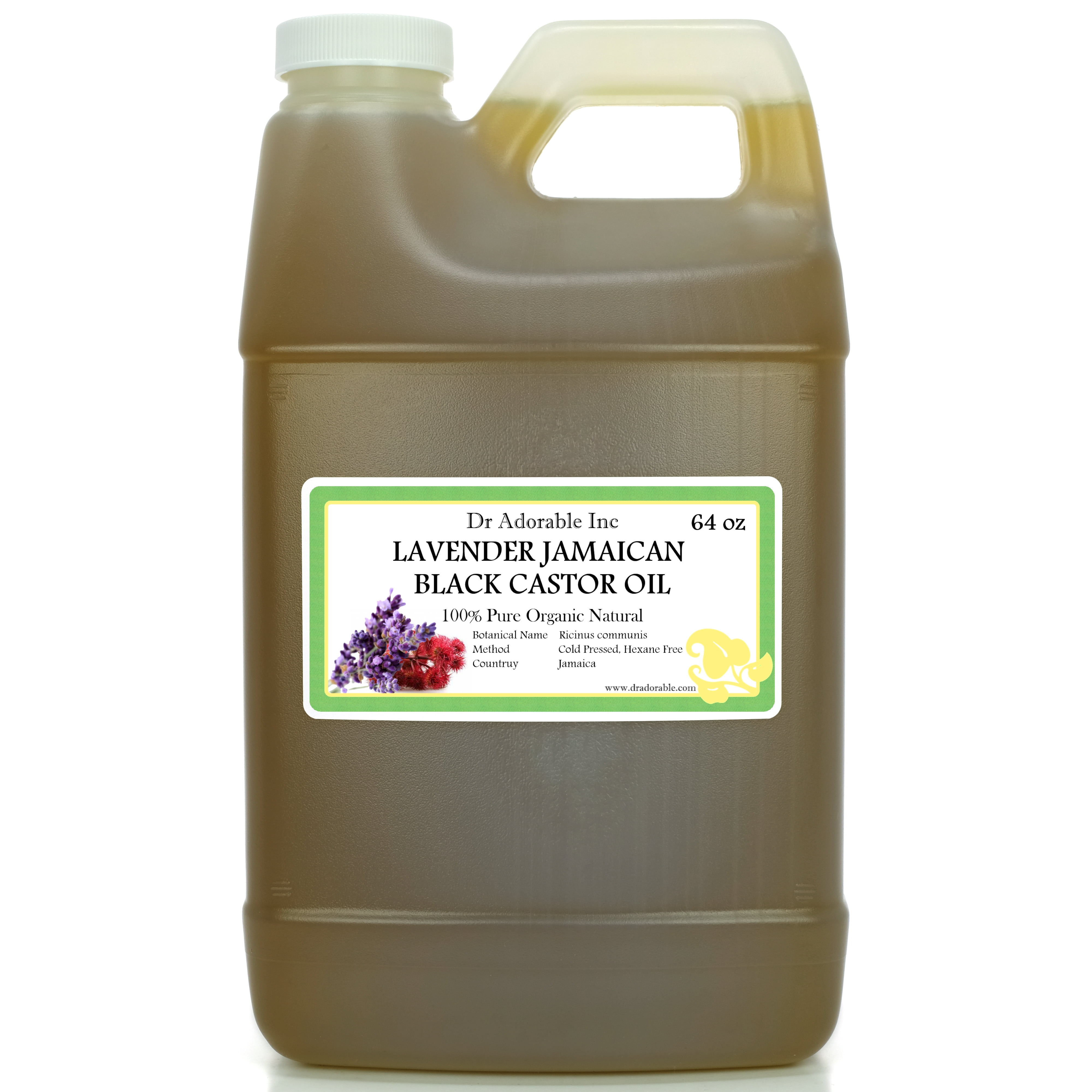 Dr Adorable - 64 oz - Lavender Jamaican Black Castor Oil - 100% Pure Organic Cold Pressed Natural