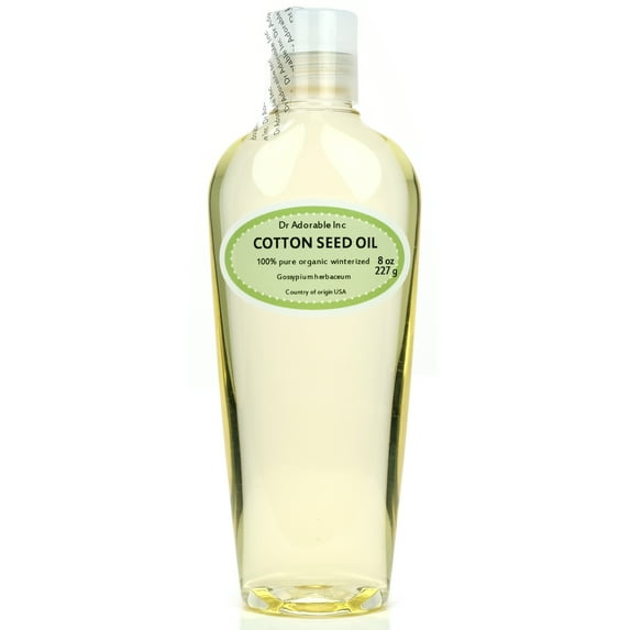 Dr Adorable - 8 oz - Cottonseed Oil - 100% Pure Organic Winterized Soap Moisturizing Oil For Face Skin Hair