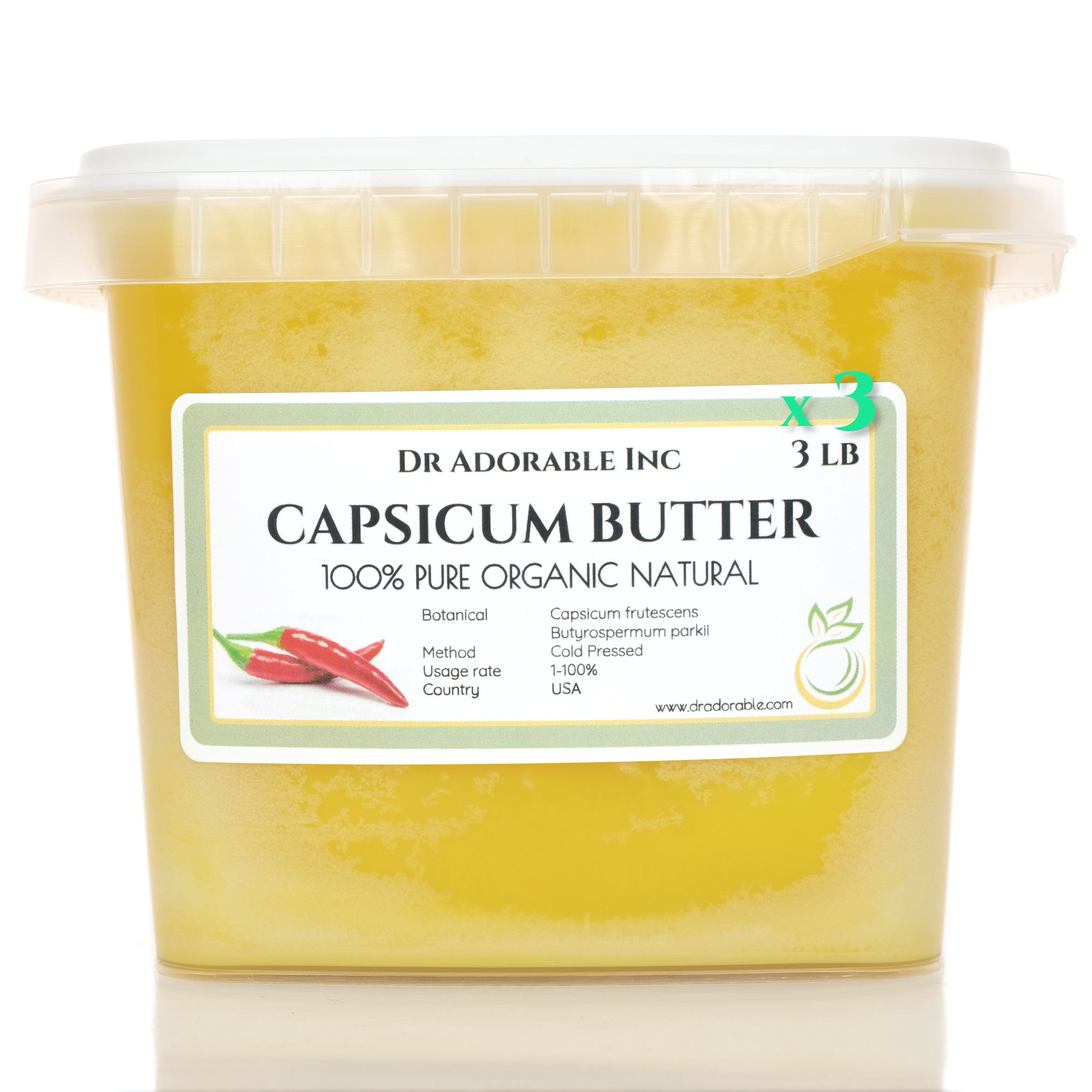 Dr Adorable - 9 lb - Capsicum Butter - Organic Fresh Natural (3 of 3 lb ...