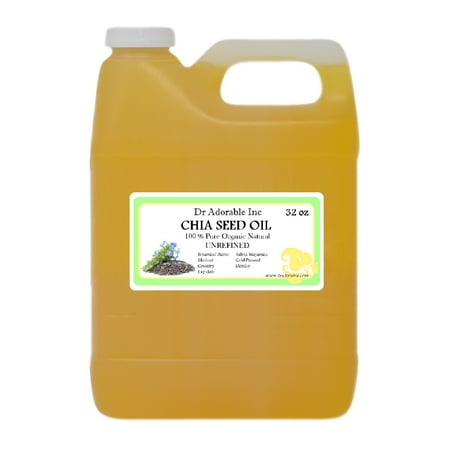 Dr Adorable - 32 oz - Chia Seed Oil Unrefined - Extra Virgin 100% Pure Organic Cold Pressed Natural