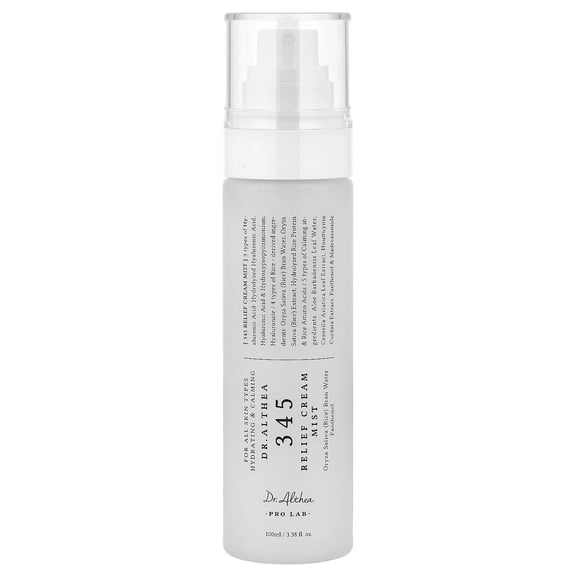 Dr. Althea 345 Relief Cream Mist, Dual-Layer Hydrating Facial Spray with Rice Extract, Lightweight Vegan Korean Skincare for Dry Skin, 3.38 fl oz
