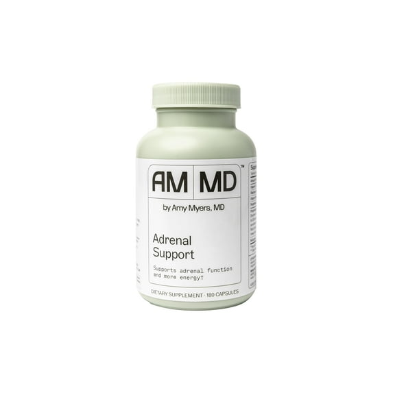 Amy Myers MD Adrenal Support - Adaptogenic Herb Supplement with Ashwagandha, Riboflavin, Vitamin B6 & More - Gluten-Free, Non-Dairy & Non-Soy - 180 Capsules