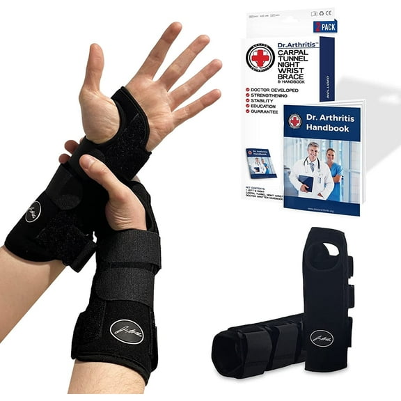 Dr. Arthritis Adjustable Wrist Brace for Night-Time Support, 2 Count