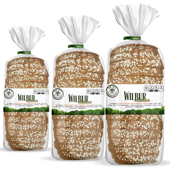 Dr. B's Wilbur Five Flour Multigrain Bread | 1g Net Carbs & 7g Protein | Low Calorie, Vegan, Sugar Free | Fresh, Sliced, Keto & Low Carb Bread Loaf (3 Pack (16 oz), Sesame)