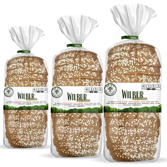 Dr. B's Wilbur Five Flour Multigrain Bread | 1g Net Carbs & 7g Protein | Low Calorie, Vegan, Sugar Free | Fresh, Sliced, Keto & Low Carb Bread Loaf (3 Pack (16 oz), Sesame)