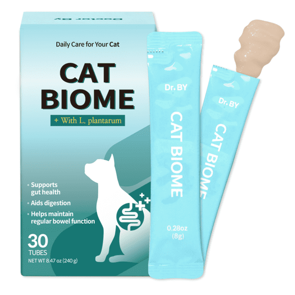 Doctor By Cat Biome Probiotics for cats Anti Diarrhea Feline Gut & Digestive Support Immune Health Sensitive Stomach Constipation with L. plantarum+Prebiotics 30 Lickable Formula Individually Package