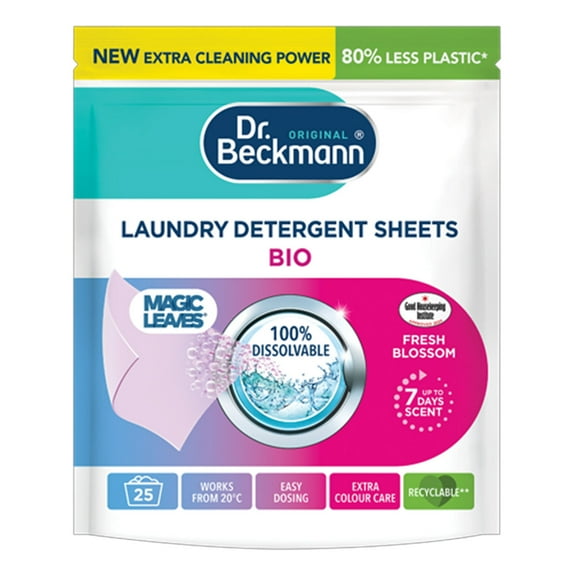 Dr Beckmann Laundry Detergent Sheets Bio Fresh Blossom 25pk